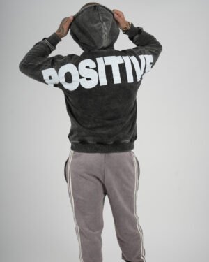 POSITIVE Czarna Bluza Acid Wash 2k26
